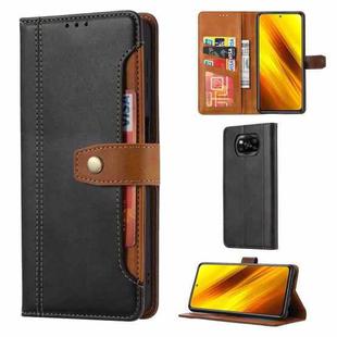 For Xiaomi POCO X3 NFC / X3 Calf Texture Double Fold Clasp Horizontal Flip Leather Case with Photo Frame & Holder & Card Slots & Wallet(Black)