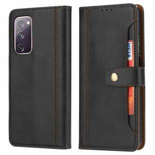 For Samsung Galaxy S20 FE / S20 Lite Calf Texture Double Fold Clasp Horizontal Flip Leather Case with Photo Frame & Holder & Card Slots & Wallet(Black)