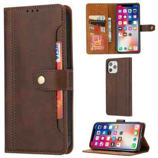 For iPhone 12 / 12 Pro Calf Texture Double Fold Clasp Horizontal Flip Leather Case with Photo Frame & Holder & Card Slots & Wallet(Coffee)