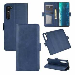 For Motorola Edge Dual-side Magnetic Buckle Horizontal Flip Leather Case with Holder & Card Slots & Wallet(Dark Blue)