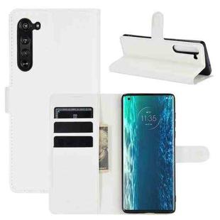 For Motorola Edge Litchi Texture Horizontal Flip Protective Case with Holder & Card Slots & Wallet(White)