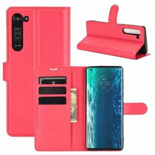 For Motorola Edge Litchi Texture Horizontal Flip Protective Case with Holder & Card Slots & Wallet(Red)