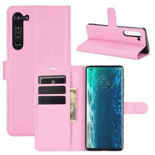 For Motorola Edge Litchi Texture Horizontal Flip Protective Case with Holder & Card Slots & Wallet(Pink)