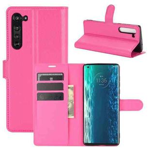 For Motorola Edge Litchi Texture Horizontal Flip Protective Case with Holder & Card Slots & Wallet(Rose Red)