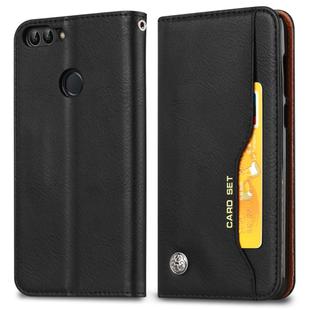 Knead Skin Texture Horizontal Flip Leather Case for Huawei P smart / Enjoy 7S, with Photo Frame & Holder & Card Slots & Wallet(Black)