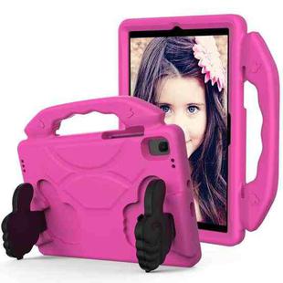 For Samsung Galaxy Tab A7 10.4(2020)T500/T505 EVA Material Children Flat Anti Falling Cover Protective Shell With Thumb Bracket(RoseRed)