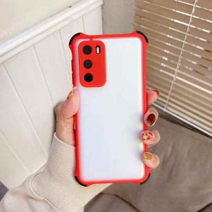 For Huawei P40 TPU + PC Four-Corner Shockproof Skin-feel Case(Red)