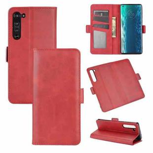 For Motorola Moto Edge Dual-side Magnetic Buckle Horizontal Flip Leather Case with Holder & Card Slots & Wallet(Red)