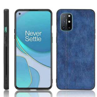 For OnePlus 8T Shockproof Sewing Cow Pattern Skin PC + PU + TPU Case(Blue)