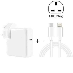 2 in 1 PD3.0 30W USB-C / Type-C Travel Charger with Detachable Foot + PD3.0 3A USB-C / Type-C to 8 Pin Fast Charge Data Cable Set, Cable Length: 1m, UK Plug