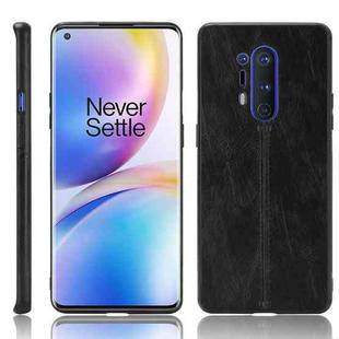 For OnePlus 8 Pro Shockproof Sewing Cow Pattern Skin PC + PU + TPU Case(Black)