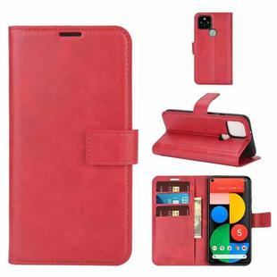 For Google Pixel 5 XL / 4a 5G Retro Calf Pattern Buckle Horizontal Flip Leather Case with Holder & Card Slots & Wallet(Red)