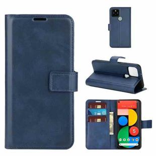 For Google Pixel 5 XL / 4a 5G Retro Calf Pattern Buckle Horizontal Flip Leather Case with Holder & Card Slots & Wallet(Blue)