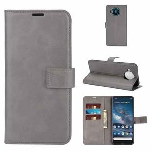 For Nokia 8.3 5G Retro Calf Pattern Buckle Horizontal Flip Leather Case with Holder & Card Slots & Wallet(Gray)