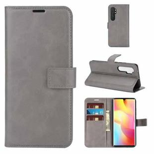 For Xiaomi Mi Note 10 Lite Retro Calf Pattern Buckle Horizontal Flip Leather Case with Holder & Card Slots & Wallet(Gray)