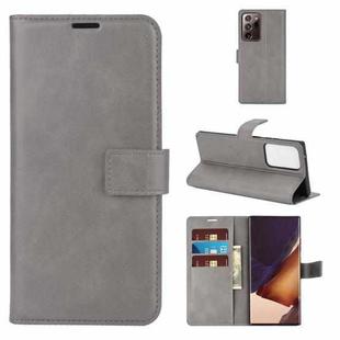 For Samsung Galaxy Note20 Ultra Retro Calf Pattern Buckle Horizontal Flip Leather Case with Holder & Card Slots & Wallet(Gray)