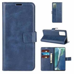 For Samsung Galaxy Note20 Retro Calf Pattern Buckle Horizontal Flip Leather Case with Holder & Card Slots & Wallet(Blue)