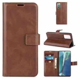 For Samsung Galaxy Note20 Retro Calf Pattern Buckle Horizontal Flip Leather Case with Holder & Card Slots & Wallet(Dark Brown)