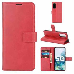 For Samsung Galaxy S20 FE Retro Calf Pattern Buckle Horizontal Flip Leather Case with Holder & Card Slots & Wallet(Red)