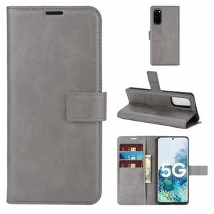 For Samsung Galaxy S20 FE Retro Calf Pattern Buckle Horizontal Flip Leather Case with Holder & Card Slots & Wallet(Gray)