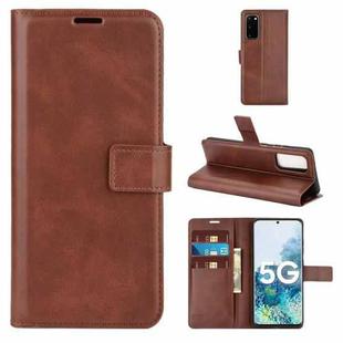 For Samsung Galaxy S20 FE Retro Calf Pattern Buckle Horizontal Flip Leather Case with Holder & Card Slots & Wallet(Dark Brown)