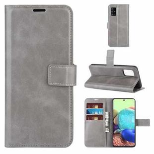 For Samsung Galaxy A71 4G Retro Calf Pattern Buckle Horizontal Flip Leather Case with Holder & Card Slots & Wallet(Gray)