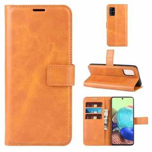 For Samsung Galaxy A71 4G Retro Calf Pattern Buckle Horizontal Flip Leather Case with Holder & Card Slots & Wallet(Yellow)