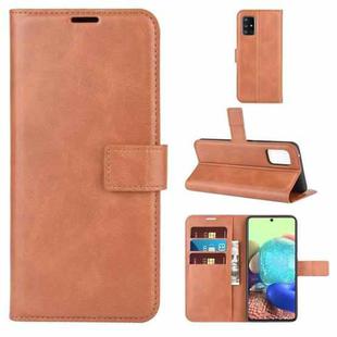 For Samsung Galaxy A71 4G Retro Calf Pattern Buckle Horizontal Flip Leather Case with Holder & Card Slots & Wallet(Light Brown)
