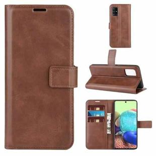 For Samsung Galaxy A71 5G Retro Calf Pattern Buckle Horizontal Flip Leather Case with Holder & Card Slots & Wallet(Dark Brown)