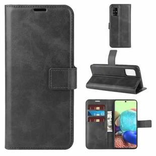 For Samsung Galaxy A51 5G Retro Calf Pattern Buckle Horizontal Flip Leather Case with Holder & Card Slots & Wallet(Black)