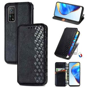 For Xiaomi Mi 10T / Redmi K30S Cubic Grid Pressed Horizontal Flip Magnetic PU Leather Case with Holder & Card Slots & Wallet(Black)