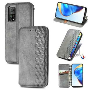 For Xiaomi Mi 10T / Redmi K30S Cubic Grid Pressed Horizontal Flip Magnetic PU Leather Case with Holder & Card Slots & Wallet(Grey)