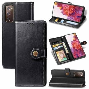 For OnePlus 8T Retro Solid Color Leather Buckle Phone Case with Lanyard & Photo Frame & Card Slot & Wallet & Stand Function(Black)
