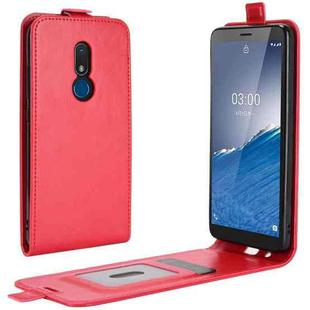 For Nokia C3 R64 Texture Single Vertical Flip Leather Protective Case with Card Slots & Photo Frame(Red)