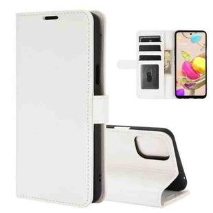 For LG K42 R64 Texture Single Horizontal Flip Protective Case with Holder & Card Slots & Wallet& Photo Frame(White)