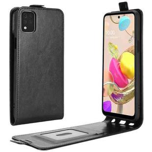 For LG K42 R64 Texture Single Vertical Flip Leather Protective Case with Card Slots & Photo Frame(Black)