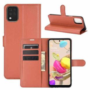 For LG K42 Litchi Texture Horizontal Flip Protective Case with Holder & Card Slots & Wallet(Brown)