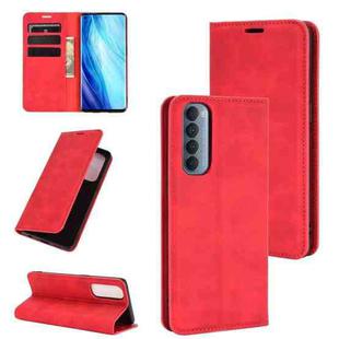 For OPPO Reno4 Pro 4G Retro-skin Business Magnetic Suction Leather Case with Holder & Card Slots & Wallet(Red)