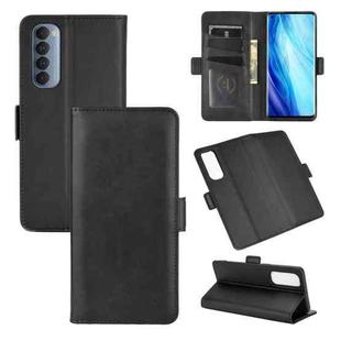 For OPPO Reno4 Pro 4G Dual-side Magnetic Buckle Horizontal Flip Leather Case with Holder & Card Slots & Wallet(Black)