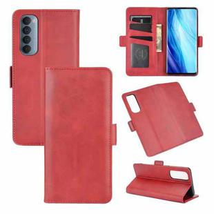 For OPPO Reno4 Pro 4G Dual-side Magnetic Buckle Horizontal Flip Leather Case with Holder & Card Slots & Wallet(Red)