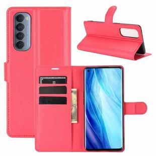 For OPPO Reno4 Pro 4G Litchi Texture Horizontal Flip Protective Case with Holder & Card Slots & Wallet(Red)