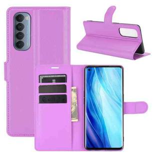 For OPPO Reno4 Pro 4G Litchi Texture Horizontal Flip Protective Case with Holder & Card Slots & Wallet(Purple)