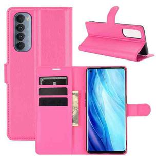 For OPPO Reno4 Pro 4G Litchi Texture Horizontal Flip Protective Case with Holder & Card Slots & Wallet(Rose Red)