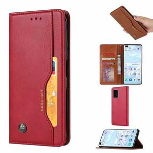 For Huawei P Smart 2021 Knead Skin Texture Horizontal Flip Leather Case  , with Photo Frame & Holder & Card Slots & Wallet(Red)