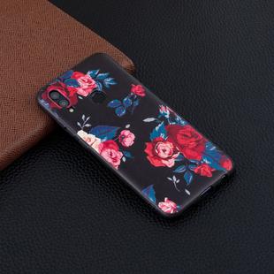 Embossment Patterned TPU Soft Case for Huawei Honor 10 Lite / P Smart 2019 (Red Flower)