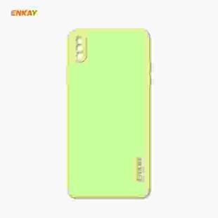 For iPhone X / XS ENKAY ENK-PC071 Hat-Prince Liquid Silicone Straight Edge Shockproof Protective Case(Light Green)