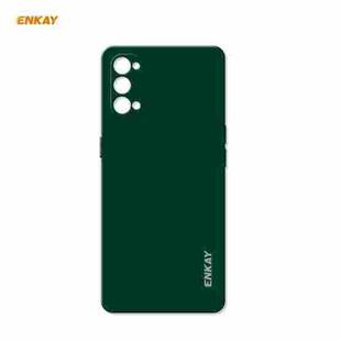 For OPPO Reno4 ENKAY ENK-PC073 Hat-Prince Liquid Silicone Straight Edge Shockproof Protective Case(Dark Green)