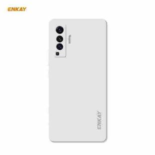 For vivo X50 Hat-Prince ENKAY ENK-PC074 Liquid Silicone Straight Edge Shockproof Protective Case(White)