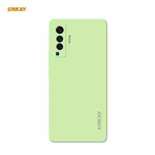 For vivo X50 Hat-Prince ENKAY ENK-PC074 Liquid Silicone Straight Edge Shockproof Protective Case(Light Green)