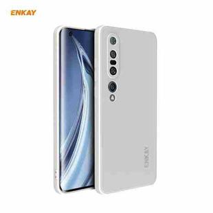 For Xiaomi Mi 10 Pro 5G Hat-Prince ENKAY ENK-PC076 Liquid Silicone Straight Edge Shockproof Protective Case(White)